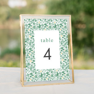 Vintage Green Ditzy Floral Wedding Tischnummern