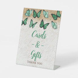 Vintage Green Gold Butterfly Cards und Geschenke Sockelschild