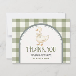 Vintage Green Gose Baby Dusche Thankyou Card Dankeskarte