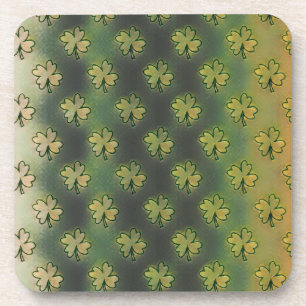 Vintage Green, grey and orange shamrock St. Patric Getränkeuntersetzer