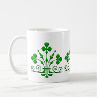Vintage Green Kleeblatts Muster Tasse
