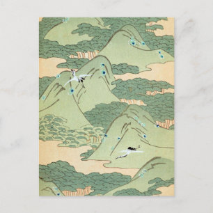 Vintage Green Landscape Postkarte