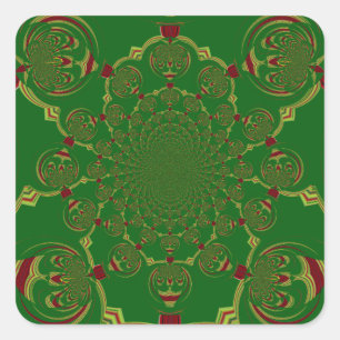 Vintage Green Quadratischer Aufkleber