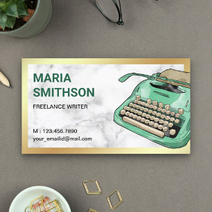 Vintage Green Schreibmaschine QR-Code-Schreiber Au Visitenkarte