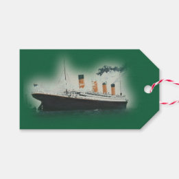 Vintage Green Titanic Schiff Weihnachten Geschenkanhänger