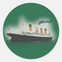 Vintage Green Titanic Schiff Weihnachten Runder Aufkleber