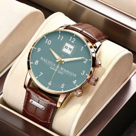 Vintage Green typography custom name couplegift  Armbanduhr