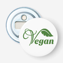 Vintage Green Vegan Logo Blatt von Bearnd Flaschenöffner