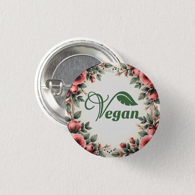 Vintage Green Vegan Logo Leaf by Bearnd Button (Vorne & Hinten)