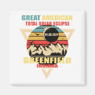 Vintage Greenfield Indiana Totale Sonnenfinsternis Magnet