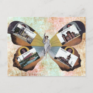 Vintage Greenville South Carolina Feen-Lady-Kunst  Postkarte