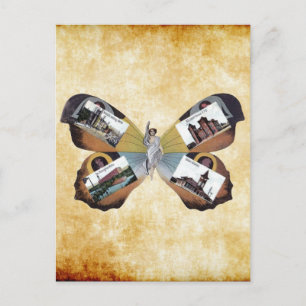 Vintage Greenville South Carolina Feen-Lady-Kunst Postkarte
