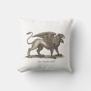 Vintage-Greif (Gryphus Greiff) Illustration. Kissen