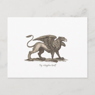 Vintage-Greif (Gryphus Greiff) Illustration. Postkarte