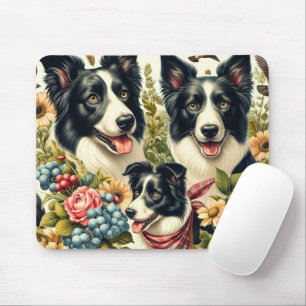 Vintage Grenz-Collie-Illustration Mousepad