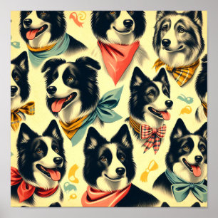 Vintage Grenze Collie Seamless Poster