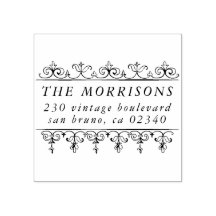 Vintage Grenze Elegante Rücksendeadresse Familienn