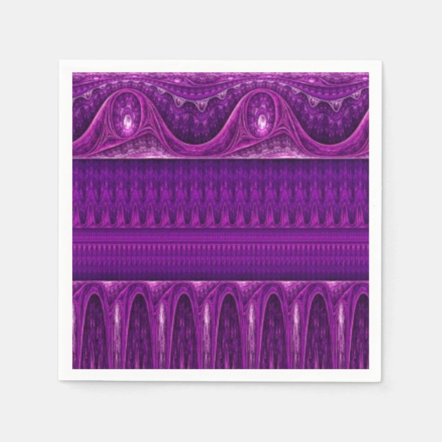 Vintage Grenze - rosa violett Serviette (Vorderseite)