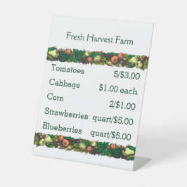 Vintage grenzübergreifende Bauer Marktpreisliste Sockelschild