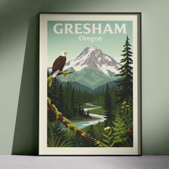 Vintage Gresham Oregon Poster (Von Creator hochgeladen)