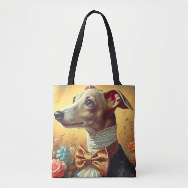 Vintage Greyhound-Dog-Malerei (Vorderseite)