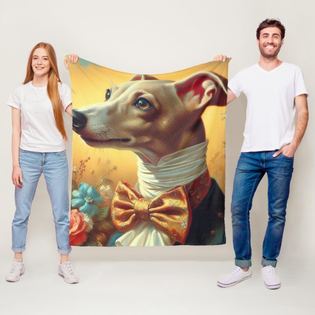 Vintage Greyhound-Dog-Malerei Fleecedecke (Beispiel)