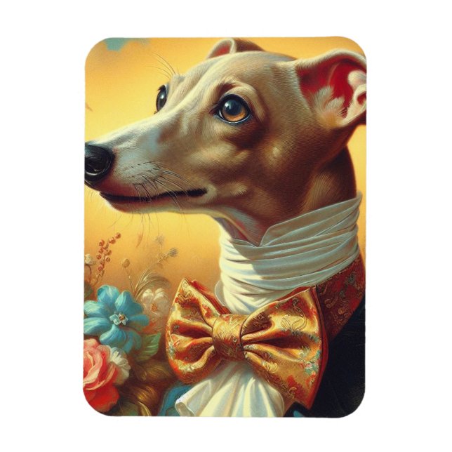 Vintage Greyhound-Dog-Malerei Magnet (Vertikal)