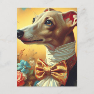 Vintage Greyhound-Dog-Malerei Postkarte