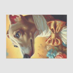 Vintage Greyhound-Dog-Malerei Seidenpapier