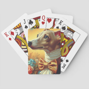 Vintage Greyhound-Dog-Malerei Spielkarten