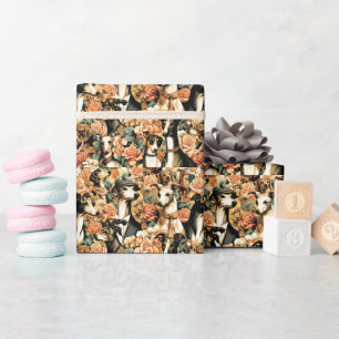 Vintage Greyhound Illustration Geschenkpapier