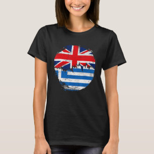 Vintage Griechen Britische Flagge Roots Griechenla T-Shirt