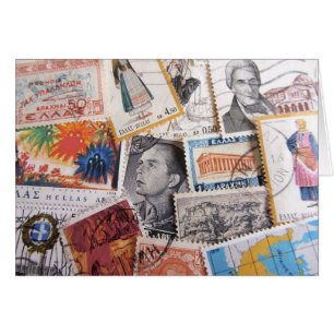 Vintage griechische Briefmarken-Karte
