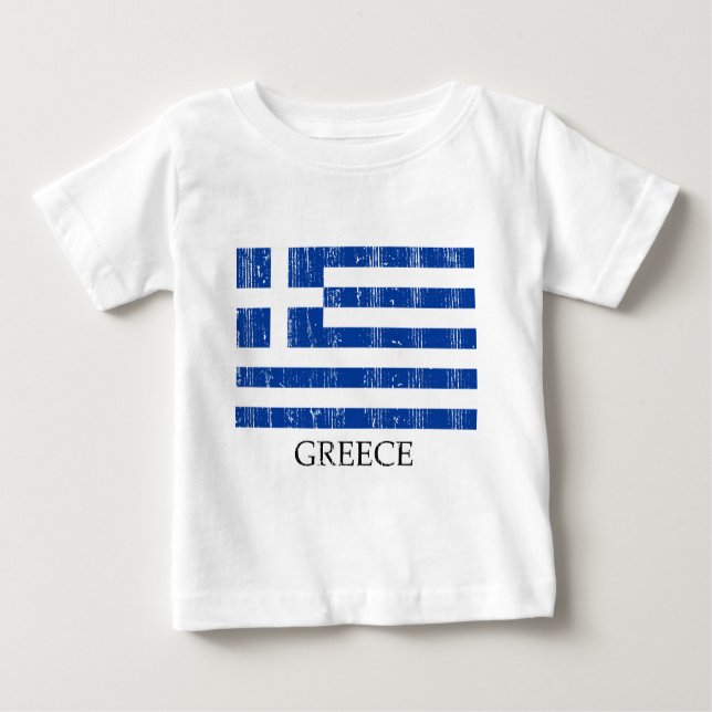 Vintage griechische Flagge Baby T-shirt (Vorderseite)