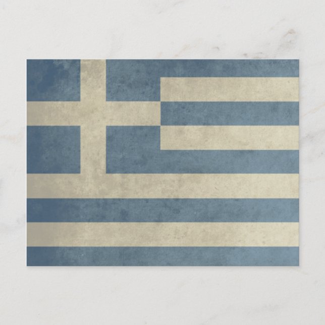 Vintage griechische Flagge Postkarte (Vorderseite)