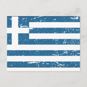 Vintage griechische Flagge Postkarte