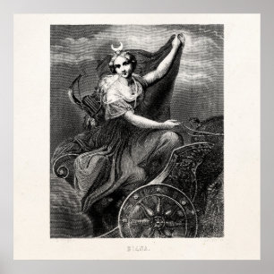 Vintage griechische Göttin Diana Artemis römische  Poster