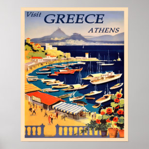 Vintage griechische Reisewerbung Poster