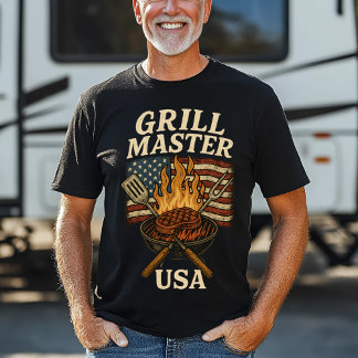 Vintage Grill Master BBQ USA T-Shirt
