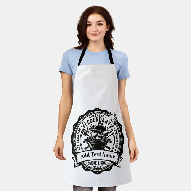 Vintage Grill Master Personalisierter Name BBQ Rau Schürze (Getragen)