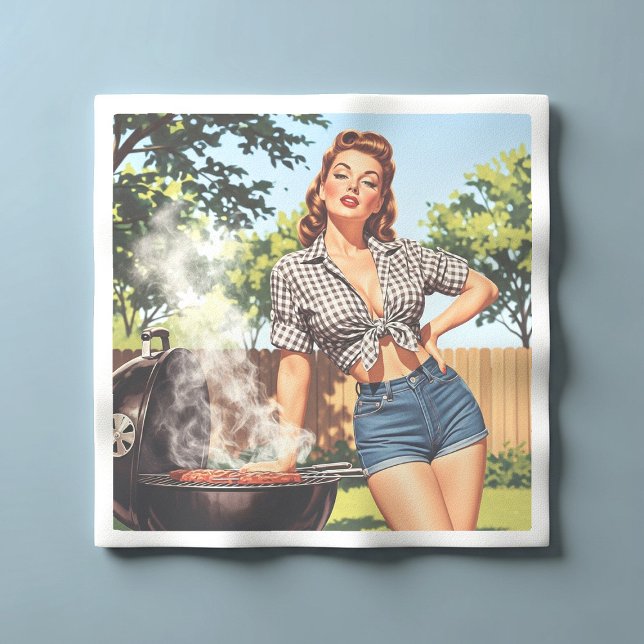 Vintage Grill Pin-up Serviette (Von Creator hochgeladen)