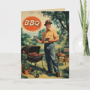 Vintage GRILLEN Freude: Klassischer Backyard Cooko Einladung