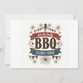 Vintage GRILLEN Picnic Invitation - Patriotische a Einladung