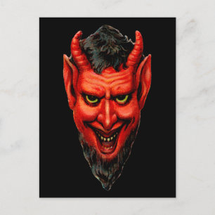 Vintage grinsender Krampus Postkarte