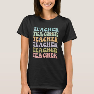 Vintage Groovy Blume Lehrergrafik für Frauen T-Shirt