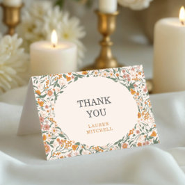 Vintage Groovy Boho Florale Hochzeitsparty Dankeskarte