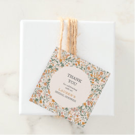 Vintage Groovy Boho Florales Braut Dusche Danke Geschenkanhänger