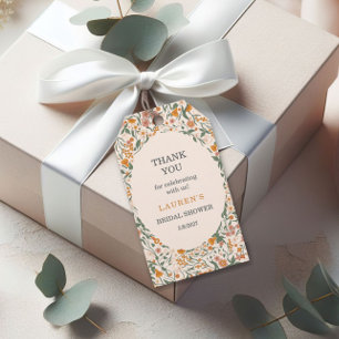 Vintage Groovy Boho Florales Brautbad Geschenkanhänger