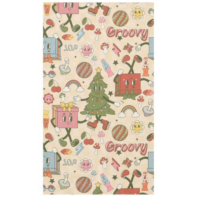 Vintage Groovy Disco Tischdecke (Vorderseite)