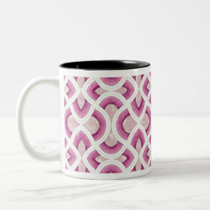 Vintage Groovy Regenbogenmuster in Maulbeere Zweifarbige Tasse